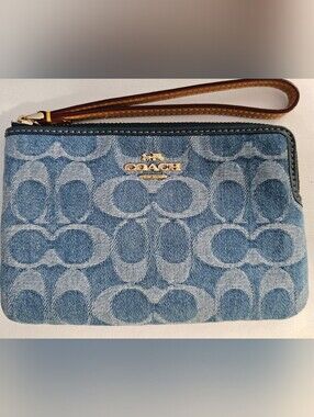 Coach Signature Denim Wristlet